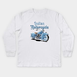 Indian Motorcycle with Words Kids Long Sleeve T-Shirt